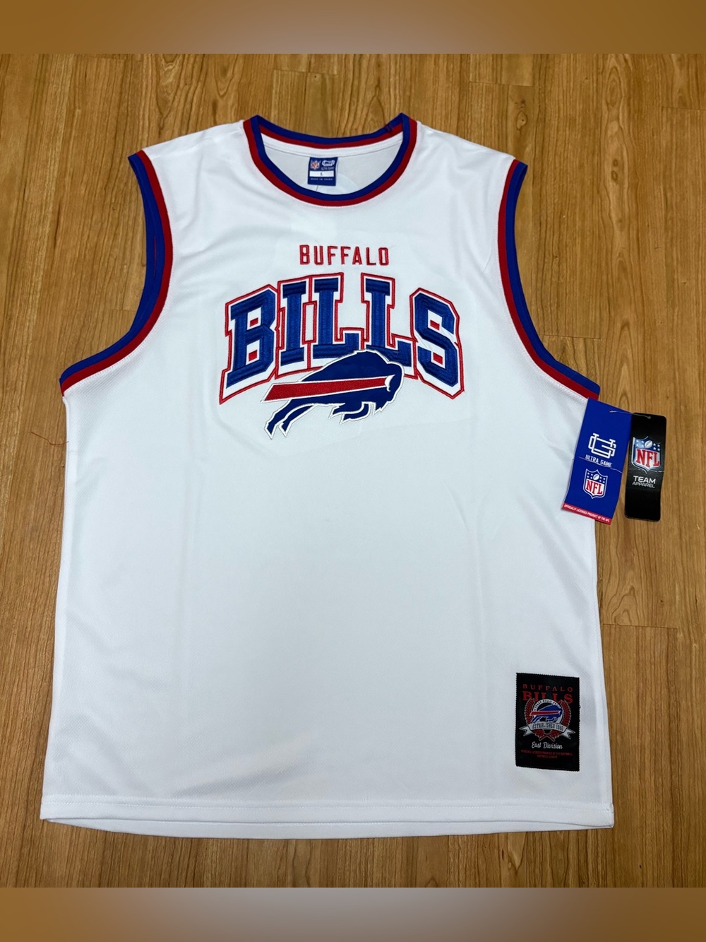 NWT Men’s Buffalo Bills White NFL Embroidered Basketball Style Jersey TANK TOP